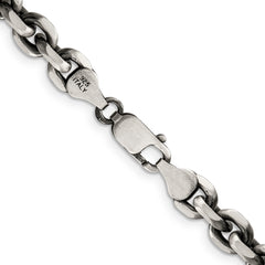 Sterling Silver Antiqued 7.0mm D/C Elongated Open Link Chain