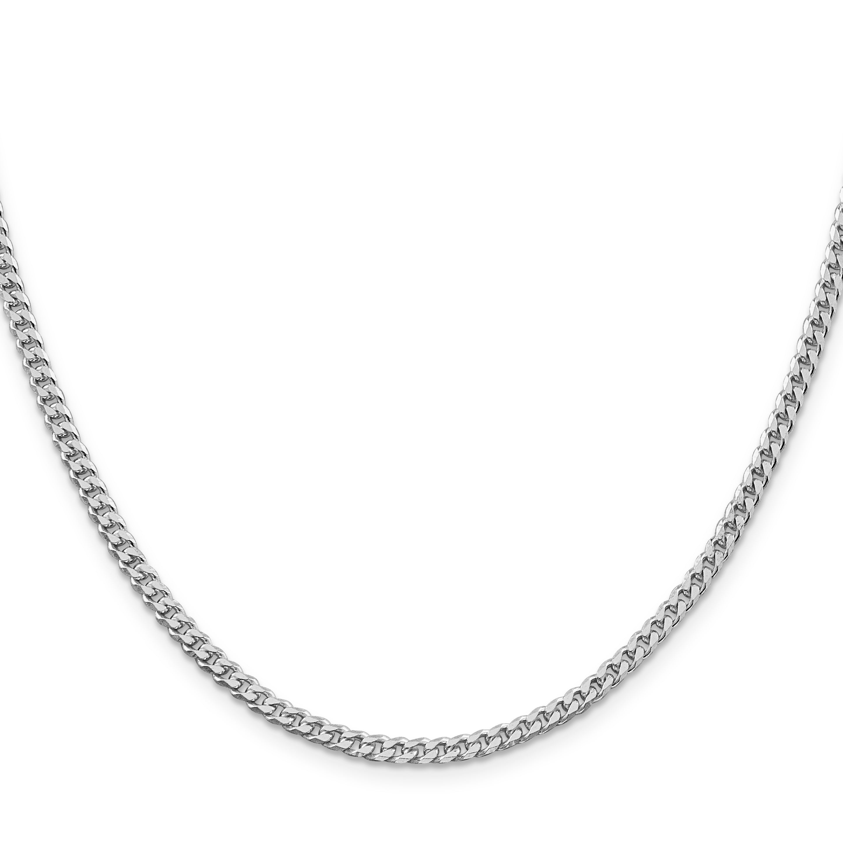 Sterling Silver Rhodium-plated Polished 3.15mm Curb Chain