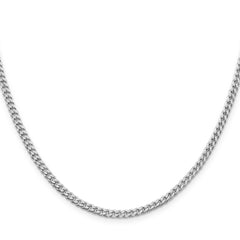 Sterling Silver Rhodium-plated Polished 3.15mm Curb Chain