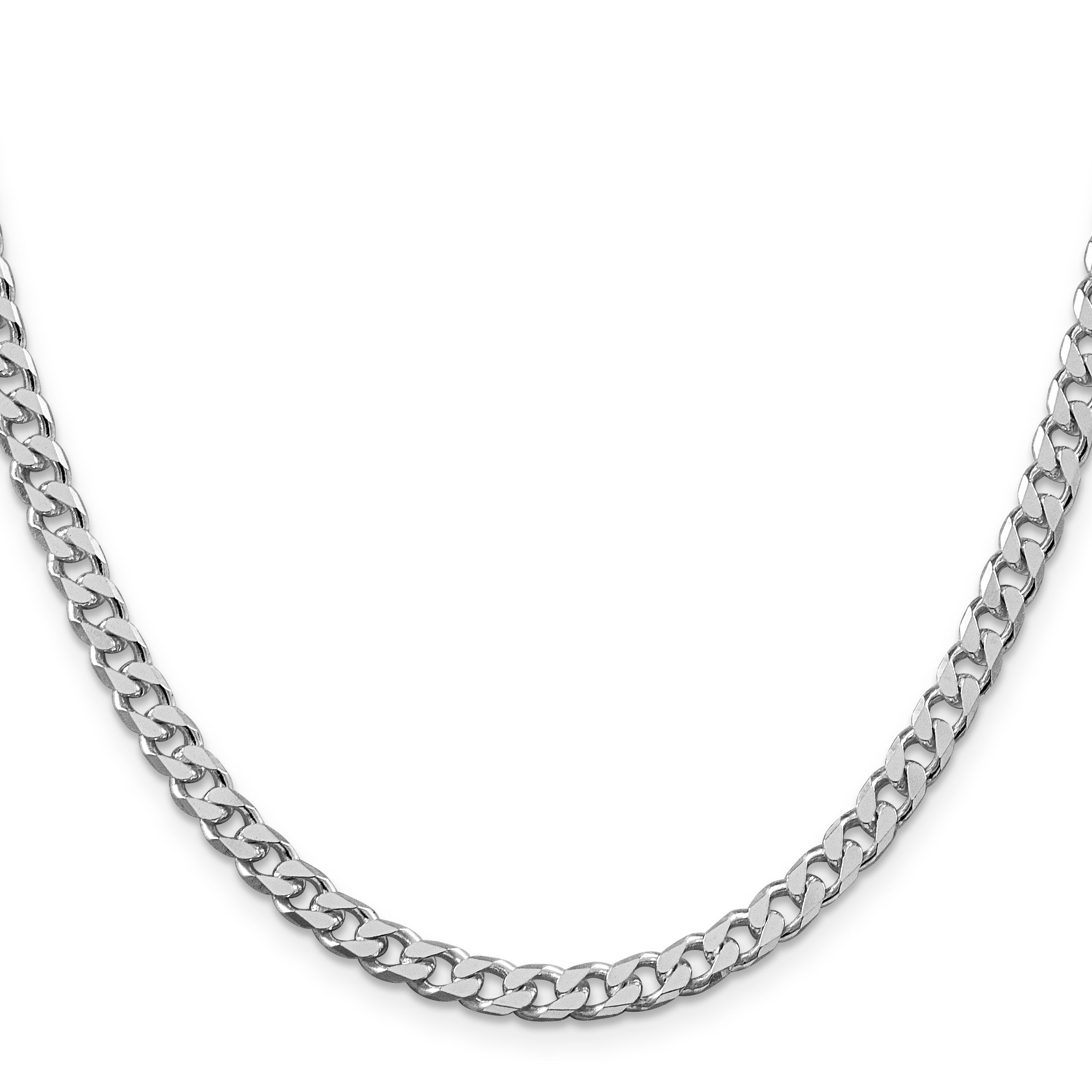 Sterling Silver Rhodium-plated Polished 5mm Curb Chain