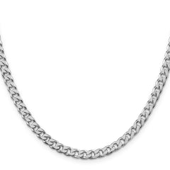 Sterling Silver Rhodium-plated Polished 5mm Curb Chain