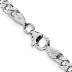 Sterling Silver Rhodium-plated Polished 5mm Curb Chain