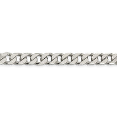 Sterling Silver Polished 6.4mm Curb Chain