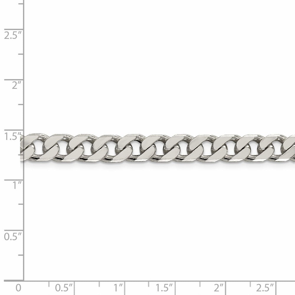 Sterling Silver Polished 6.4mm Curb Chain