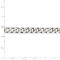 Sterling Silver Polished 6.4mm Curb Chain