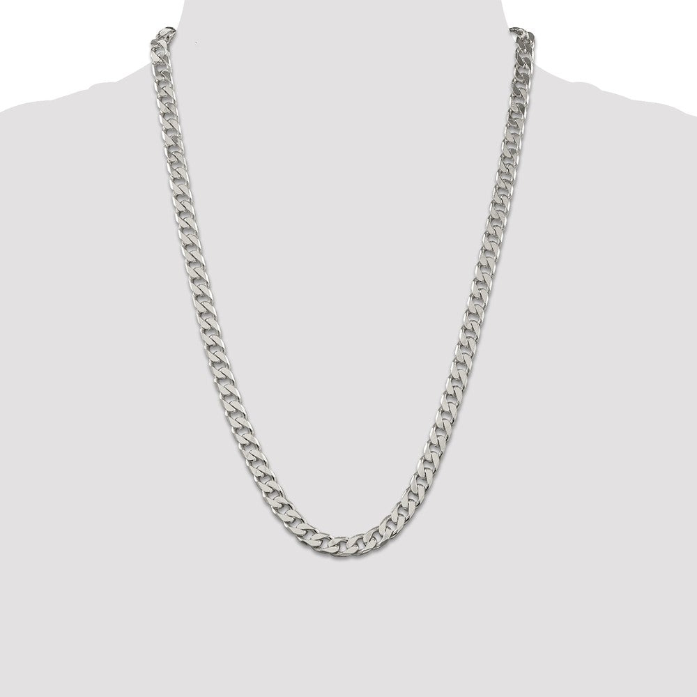 Sterling Silver Polished 6.4mm Curb Chain