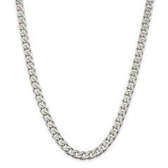 Sterling Silver Polished 6.4mm Curb Chain