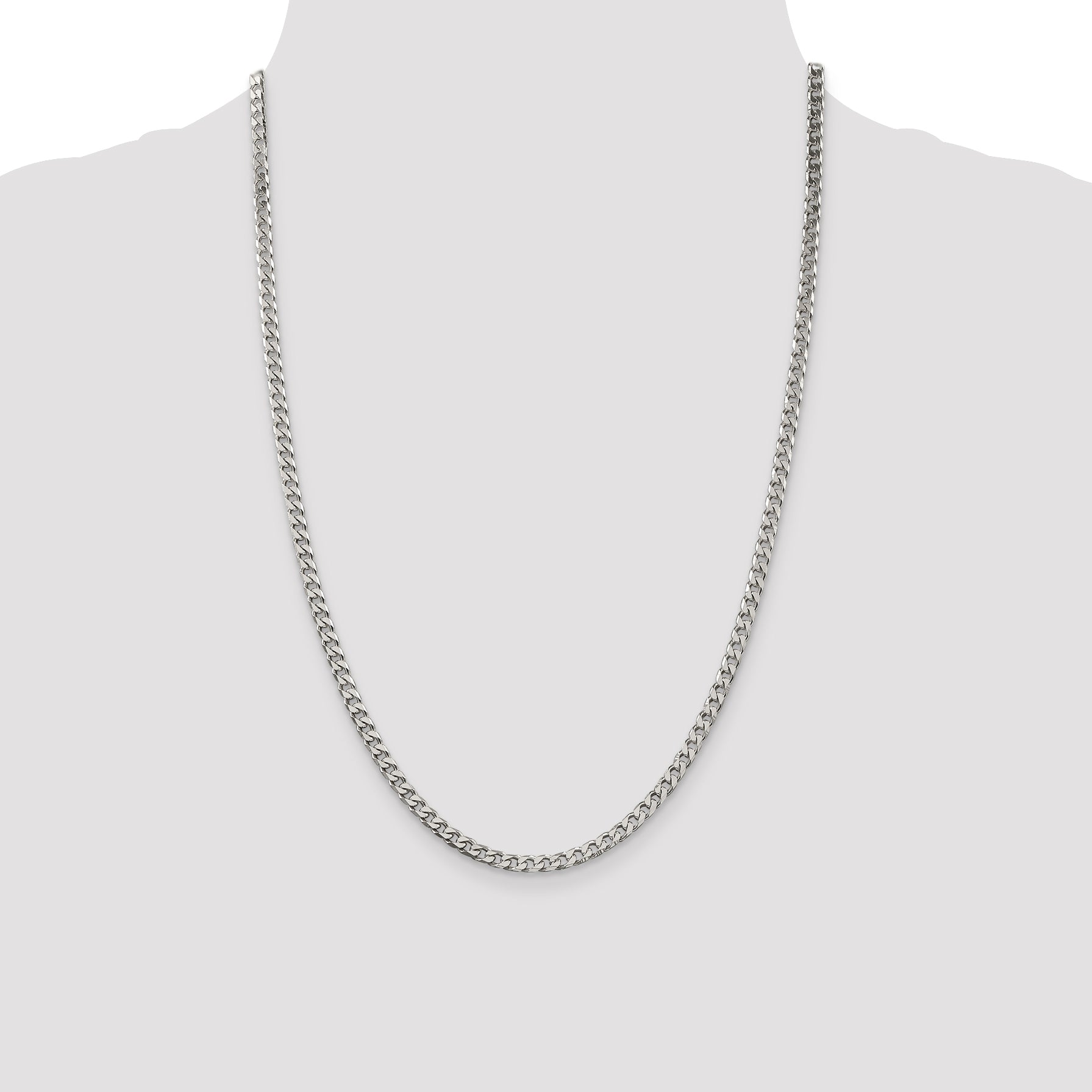 Sterling Silver Polished 3.5mm Curb Chain