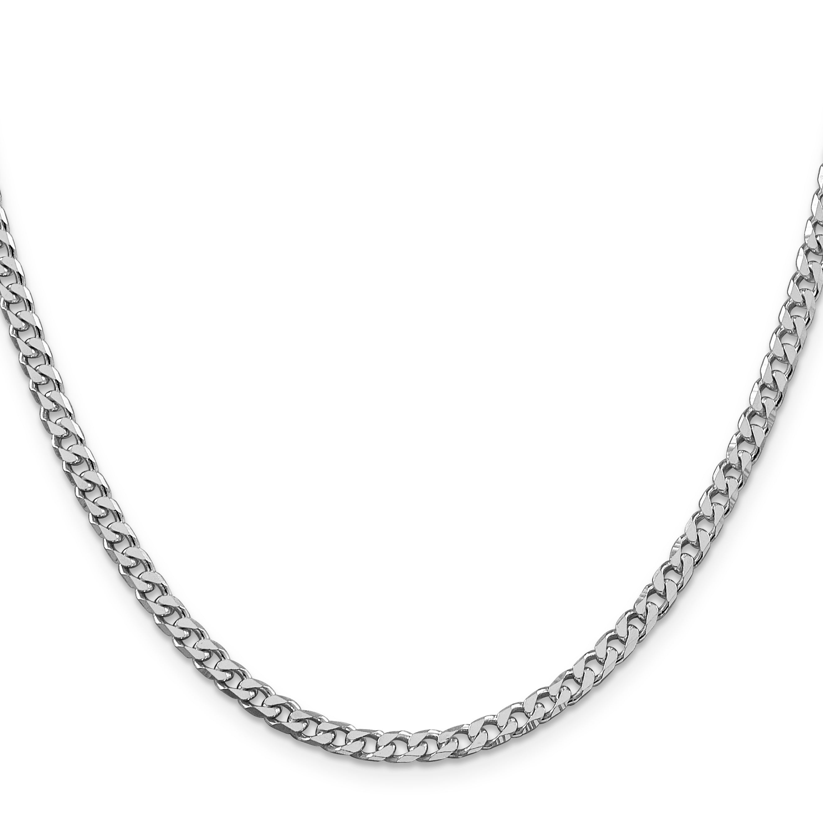 Sterling Silver Rhodium-plated Polished 3.5mm Curb Chain