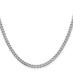 Sterling Silver Rhodium-plated Polished 3.5mm Curb Chain