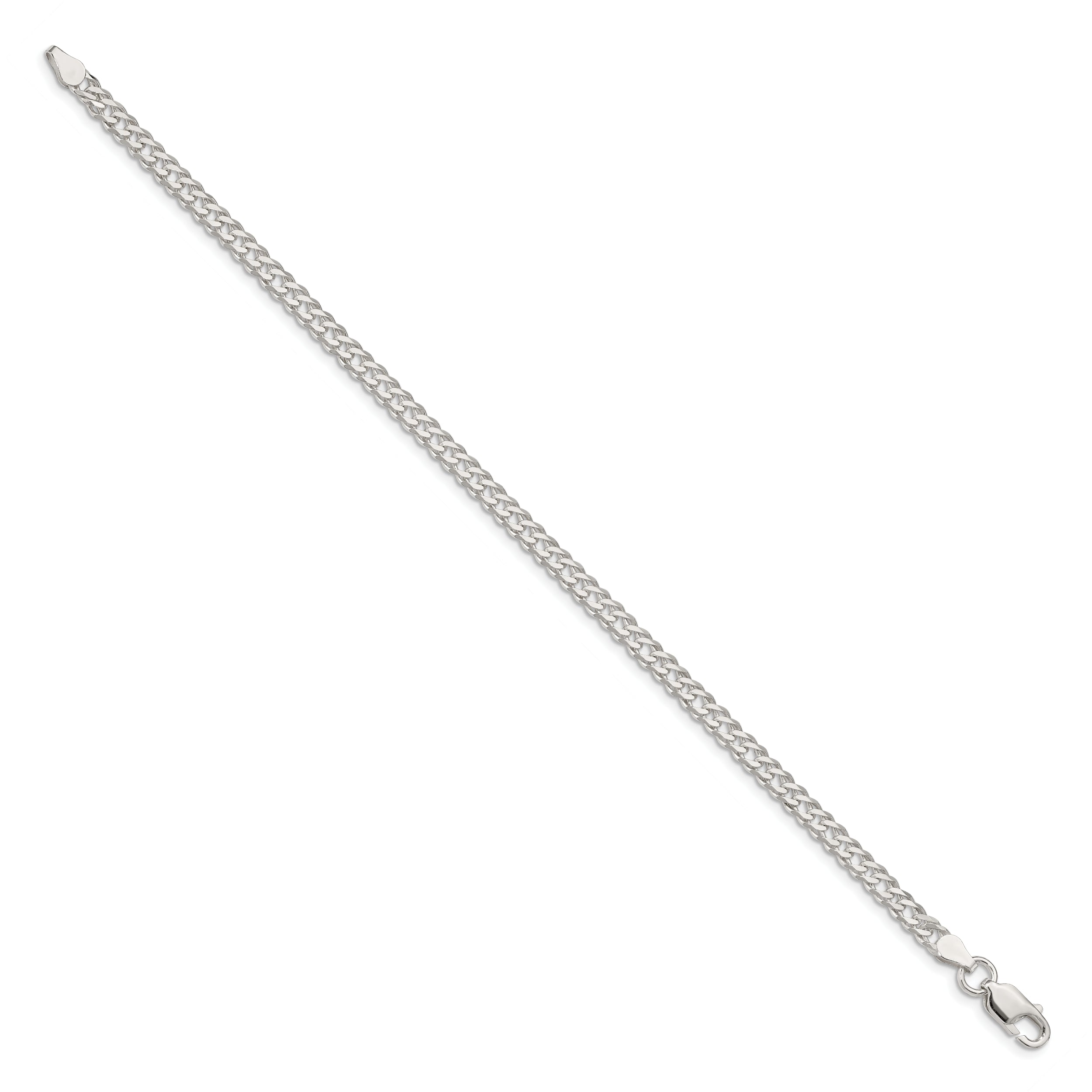 Sterling Silver 4.25mm 6 Side D/C Flat Double Curb Chain