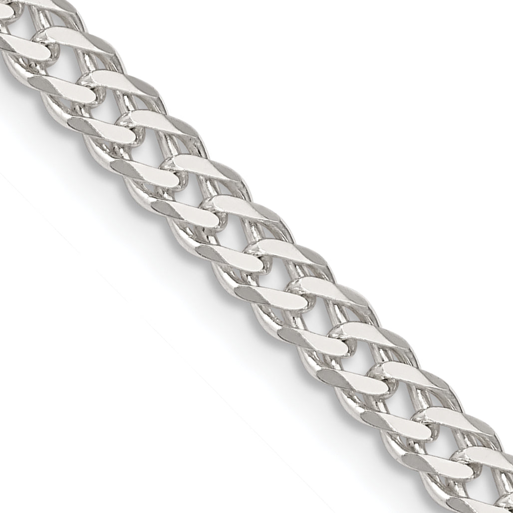 Sterling Silver 4.25mm 6 Side D/C Flat Double Curb Chain