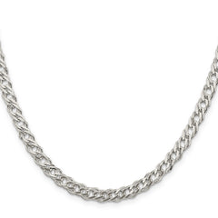 Sterling Silver 5.25mm 6 Side D/C Flat Double Curb Chain