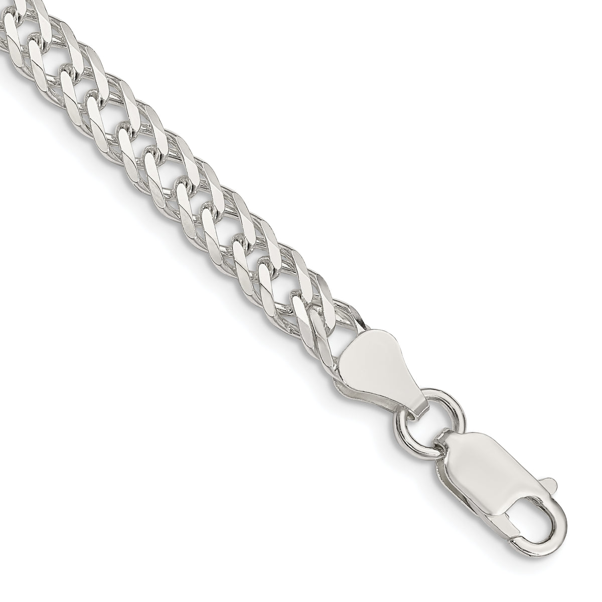 Sterling Silver 5.25mm 6 Side D/C Flat Double Curb Chain