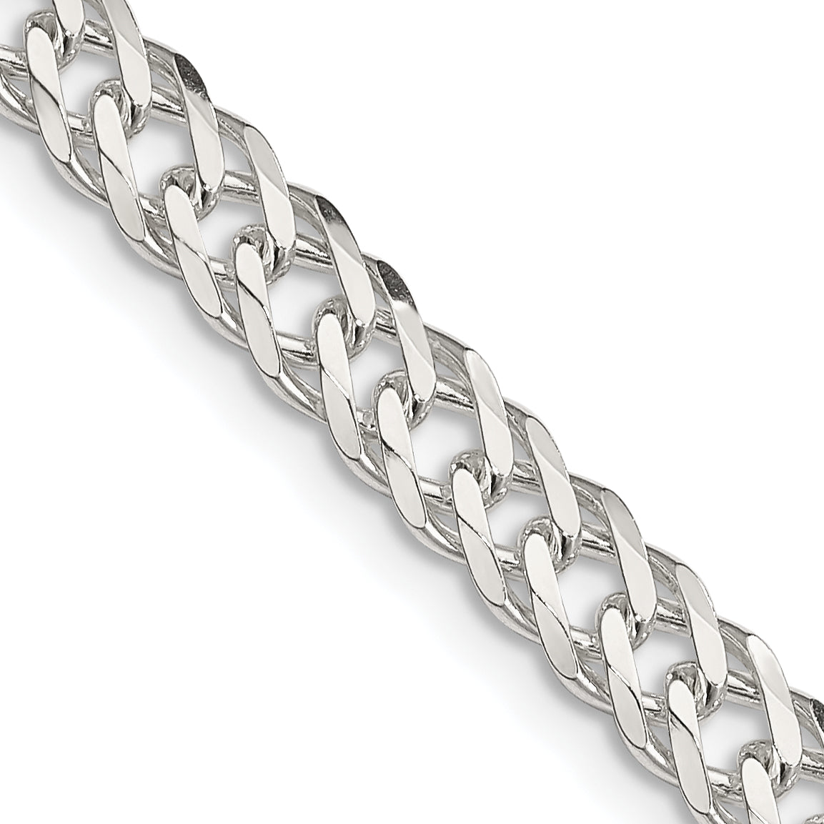 Sterling Silver 5.25mm 6 Side D/C Flat Double Curb Chain