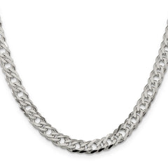 Sterling Silver 6.25mm 6 Side D/C Flat Double Curb Chain