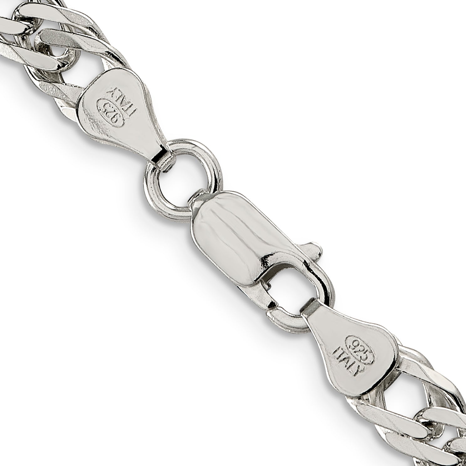 Sterling Silver 6.25mm 6 Side D/C Flat Double Curb Chain