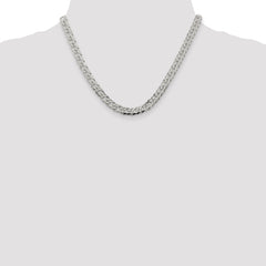 Sterling Silver 6.25mm 6 Side D/C Flat Double Curb Chain