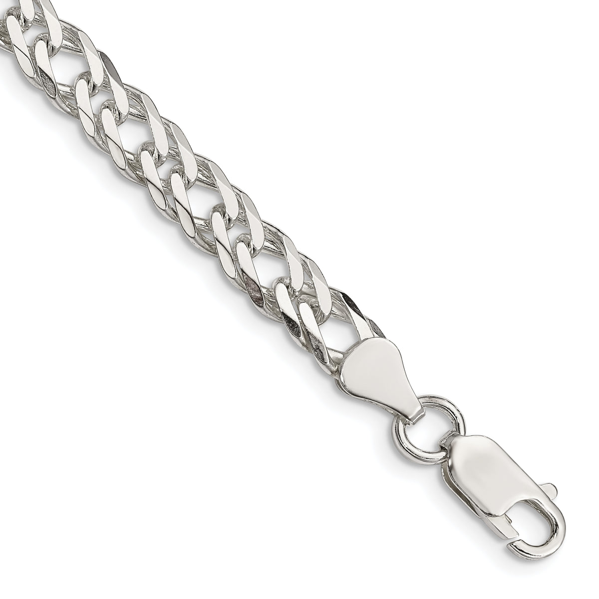 Sterling Silver 6.25mm 6 Side D/C Flat Double Curb Chain