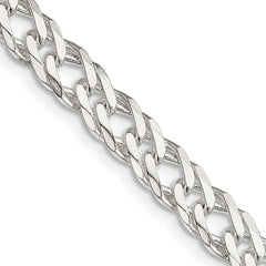 Sterling Silver 6.25mm 6 Side D/C Flat Double Curb Chain