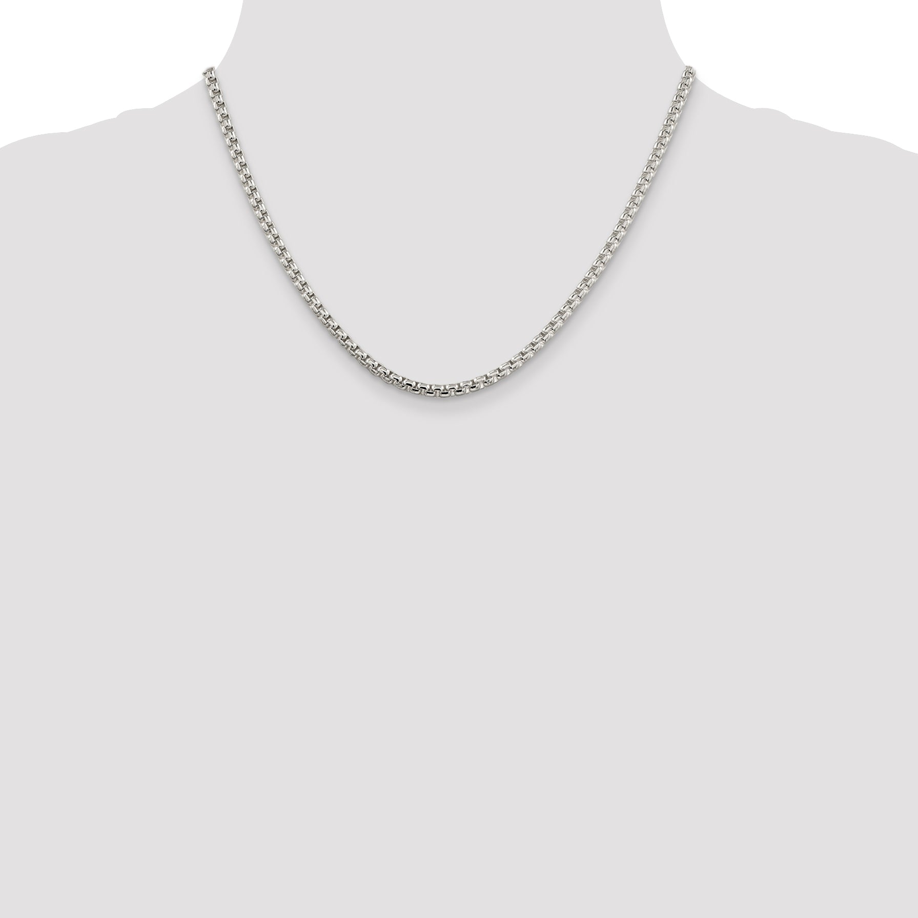 Sterling Silver 3.6mm Round Box Chain