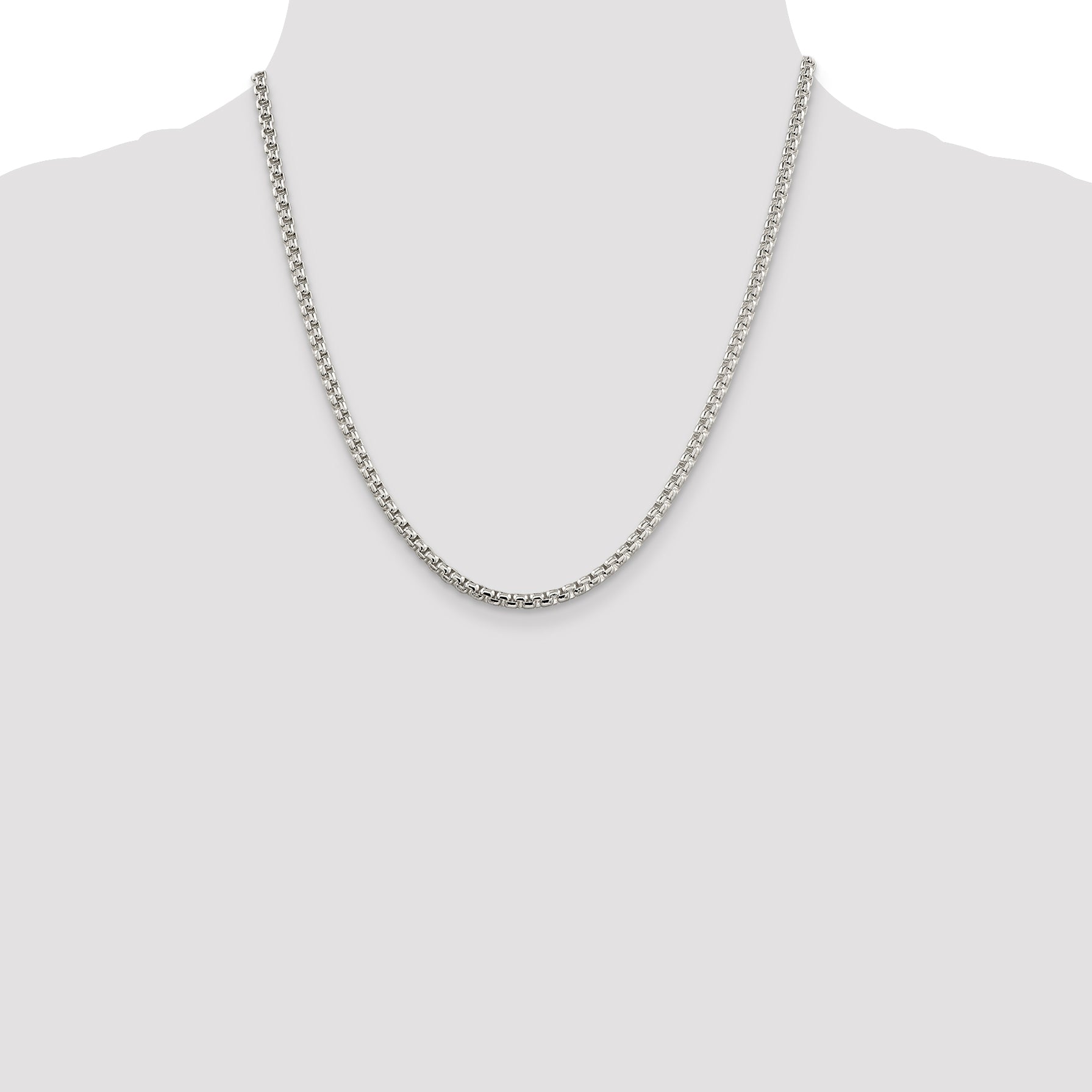 Sterling Silver 3.6mm Round Box Chain