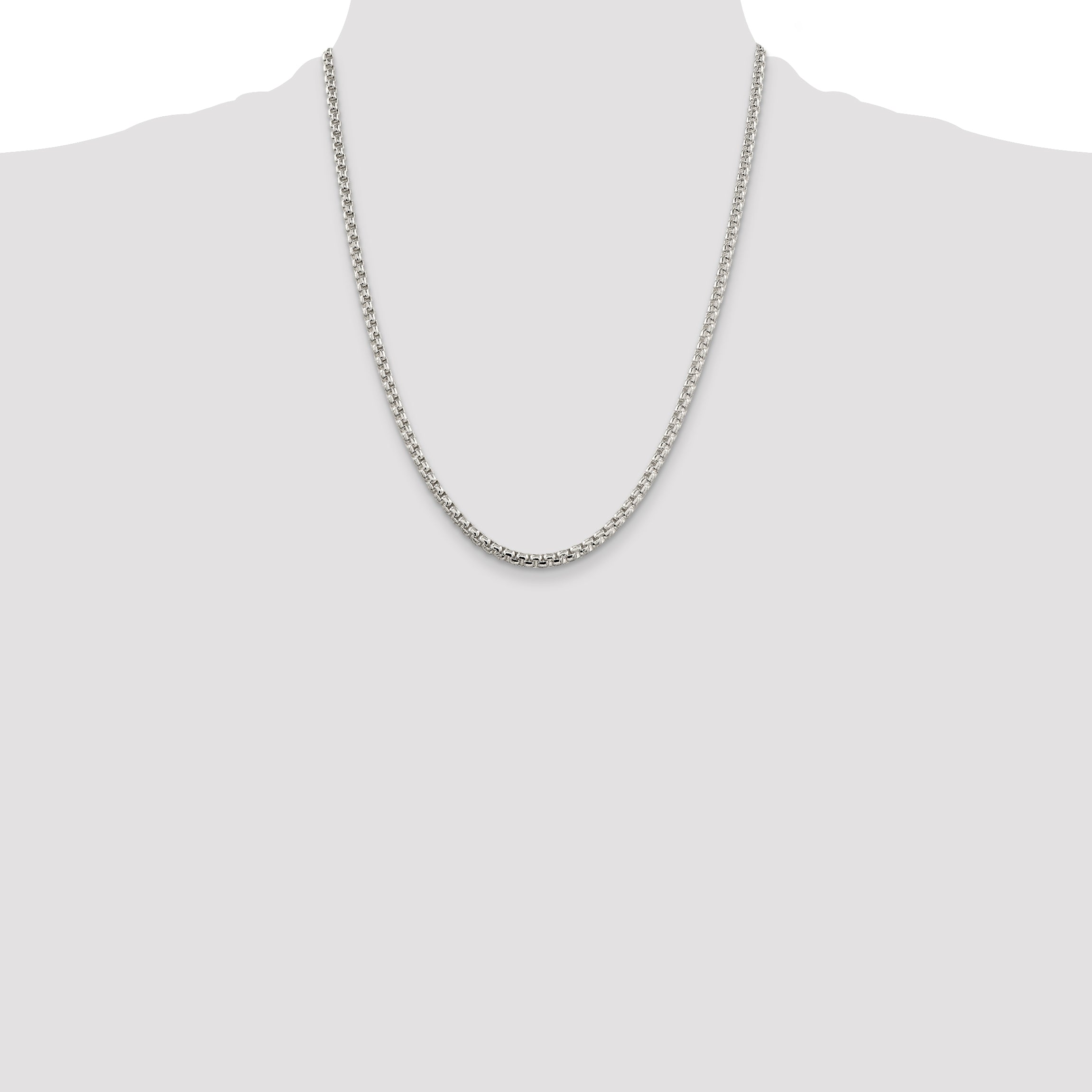 Sterling Silver 3.6mm Round Box Chain