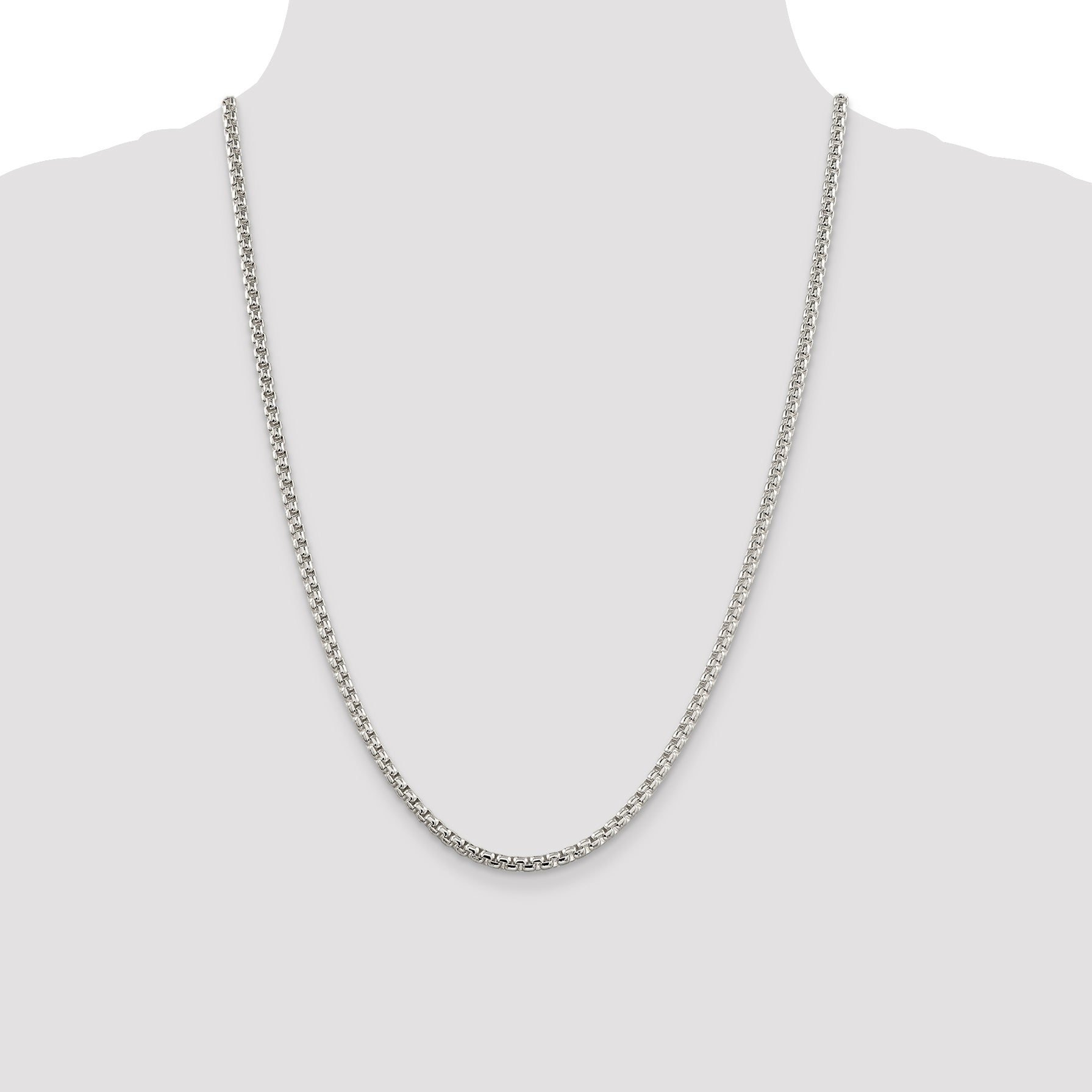 Sterling Silver 3.6mm Round Box Chain