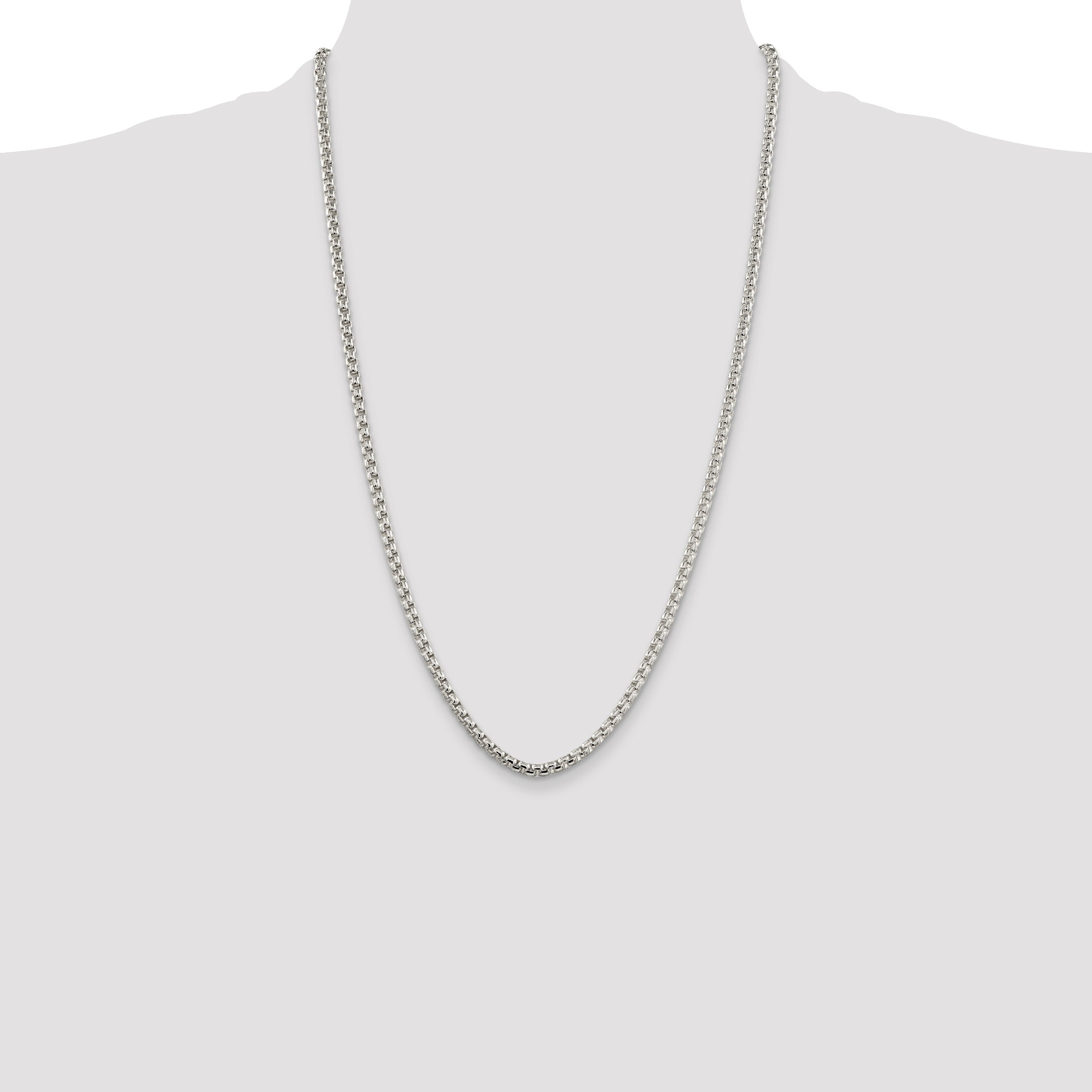 Sterling Silver 3.6mm Round Box Chain