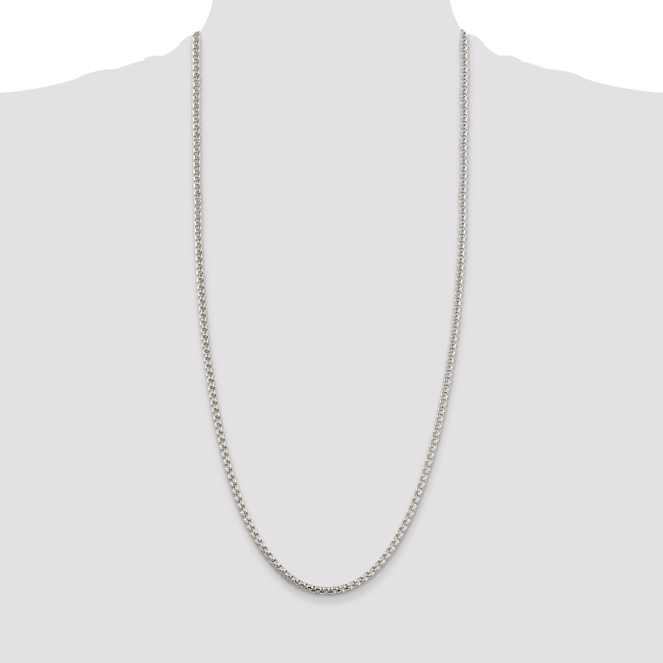 Sterling Silver 3.6mm Round Box Chain