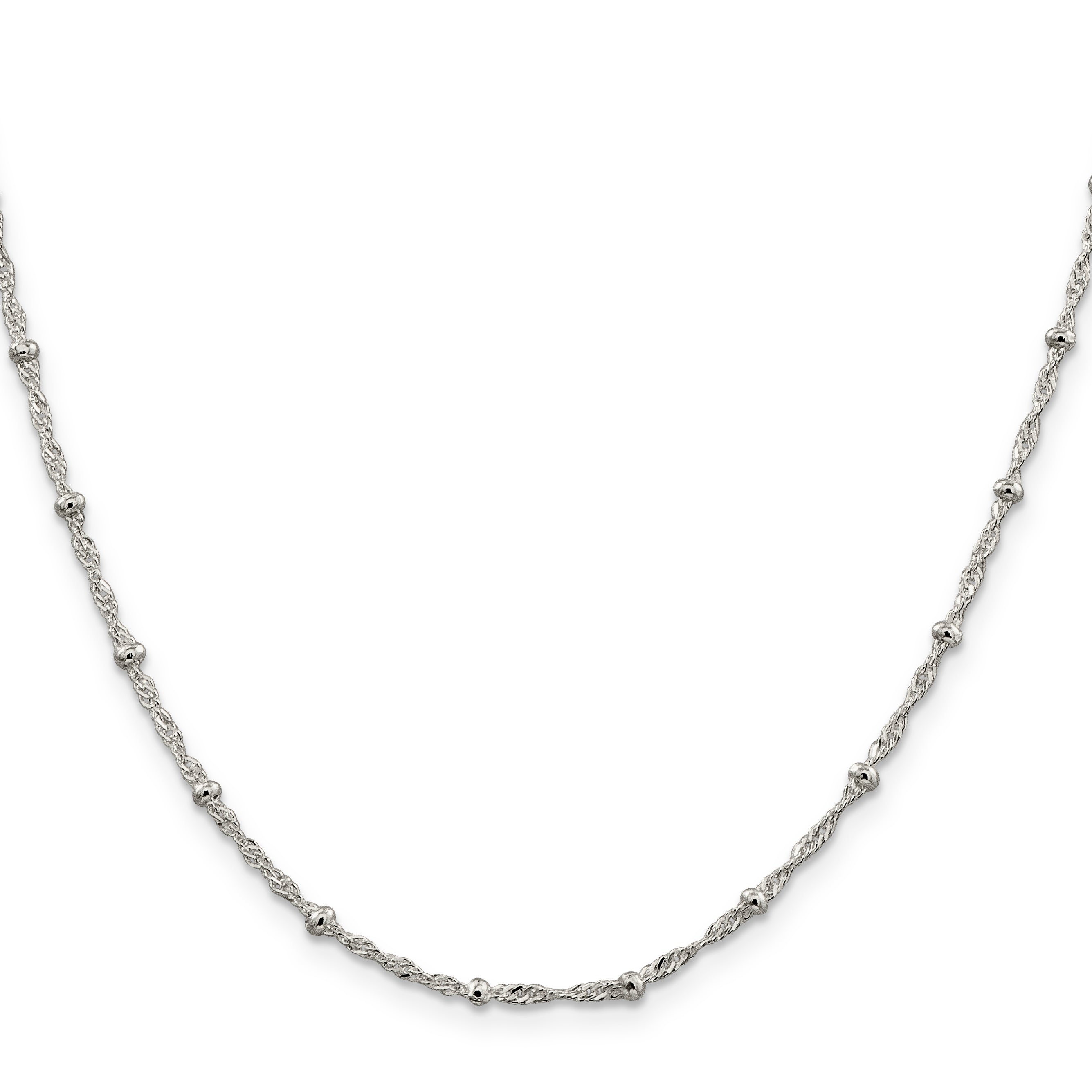 Sterling Silver 2.5mm Singapore w/ Beads Chain