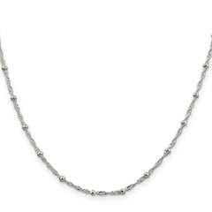 Sterling Silver 2.5mm Singapore w/ Beads Chain