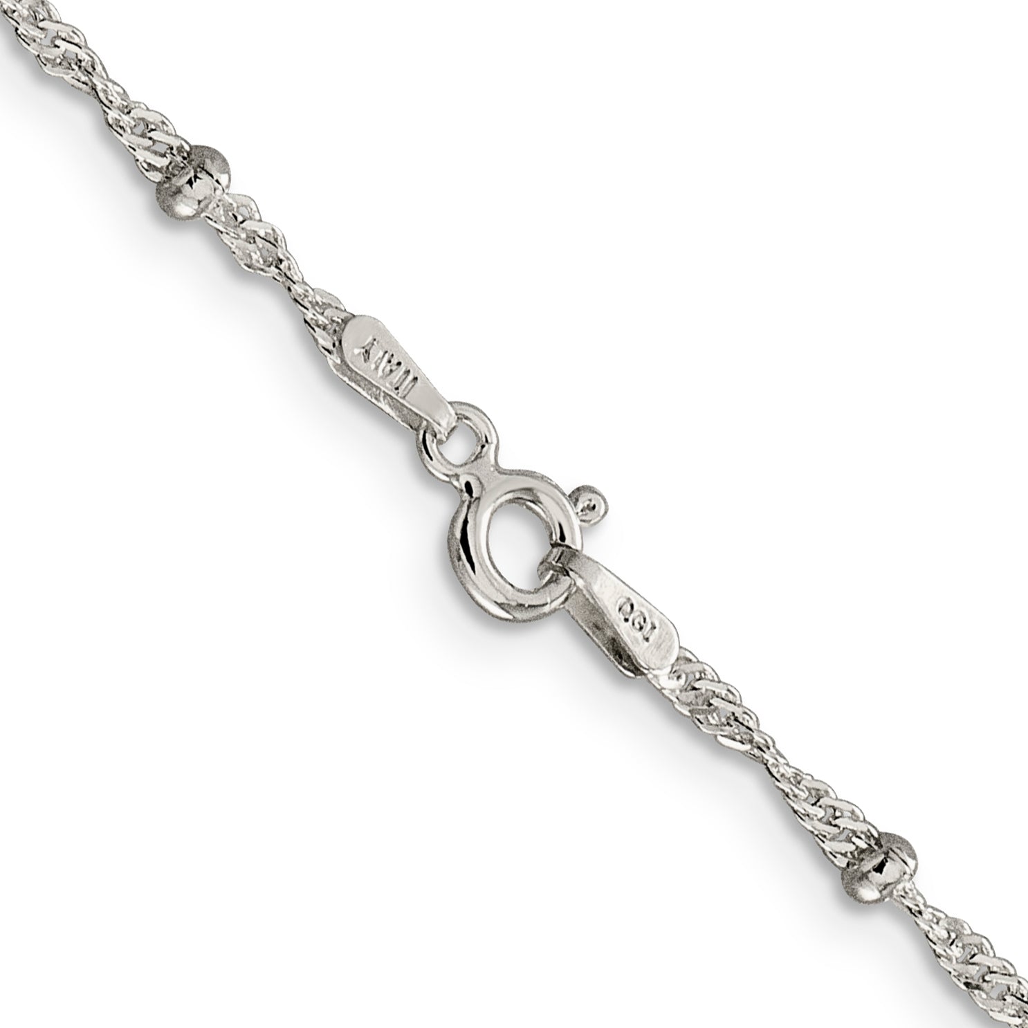 Sterling Silver 2.5mm Singapore w/ Beads Chain