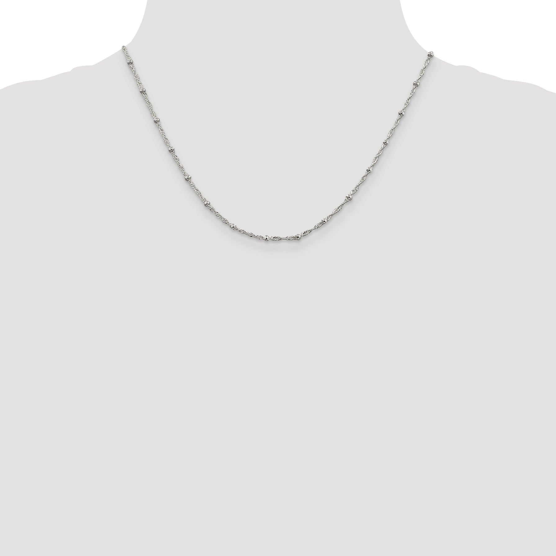 Sterling Silver 2.5mm Singapore w/ Beads Chain