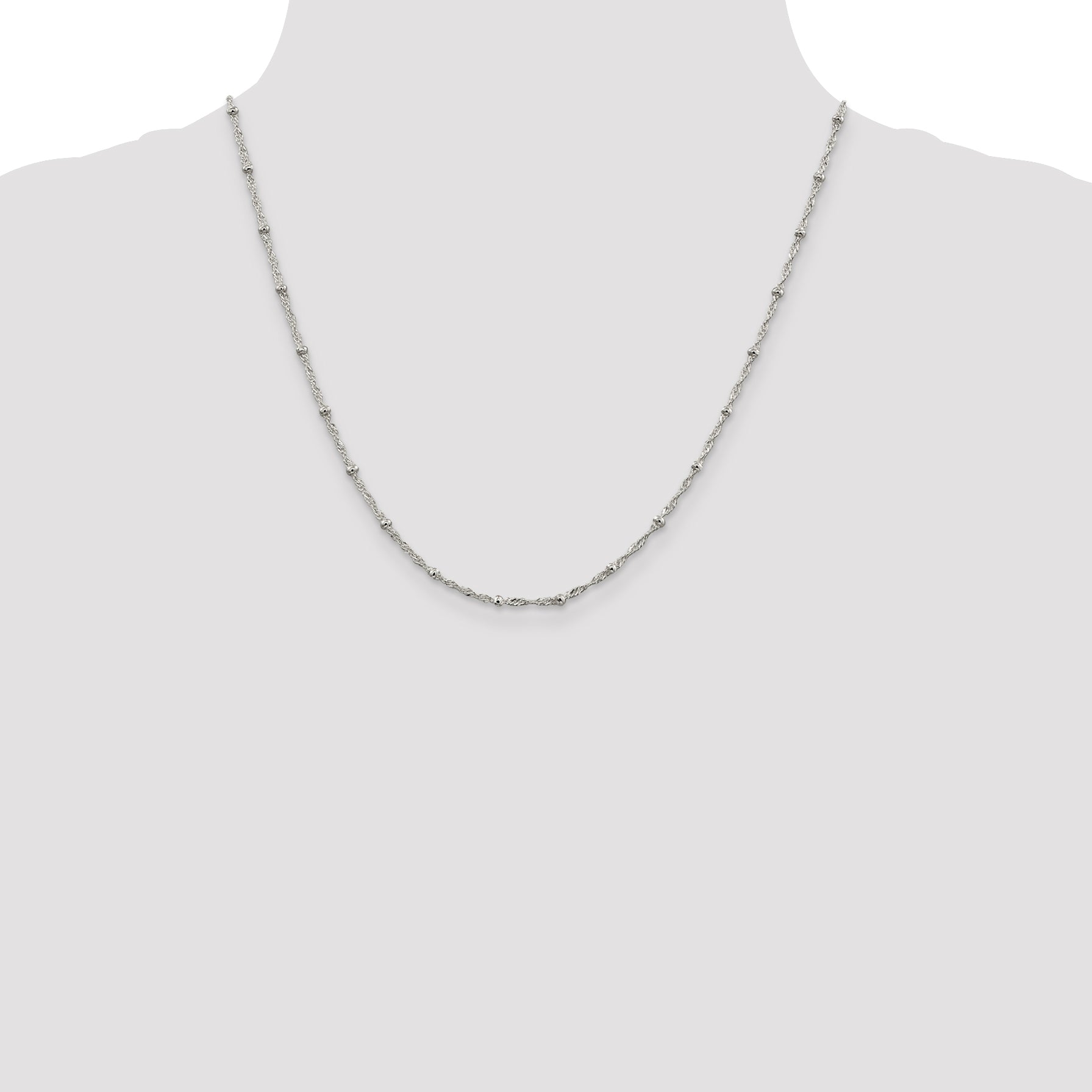 Sterling Silver 2.5mm Singapore w/ Beads Chain