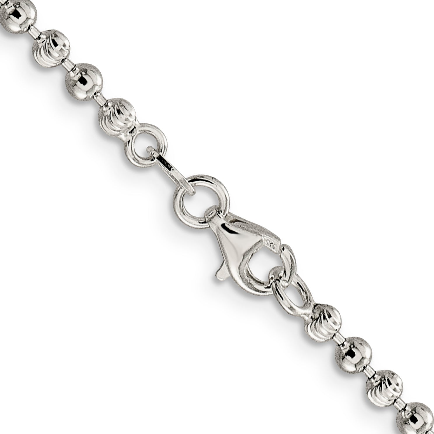 Sterling Silver 3mm Fancy Beaded Chain