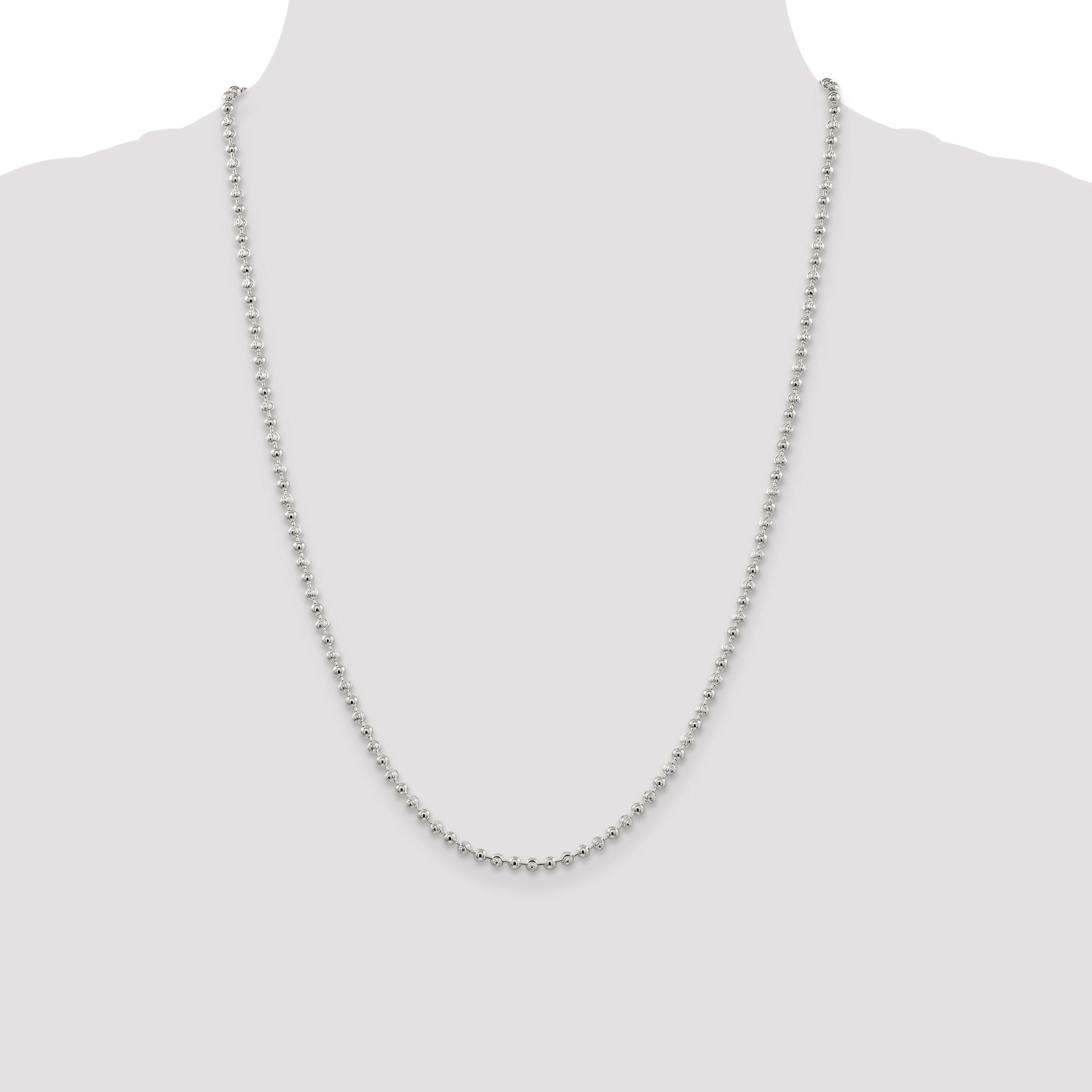 Sterling Silver 3mm Fancy Beaded Chain