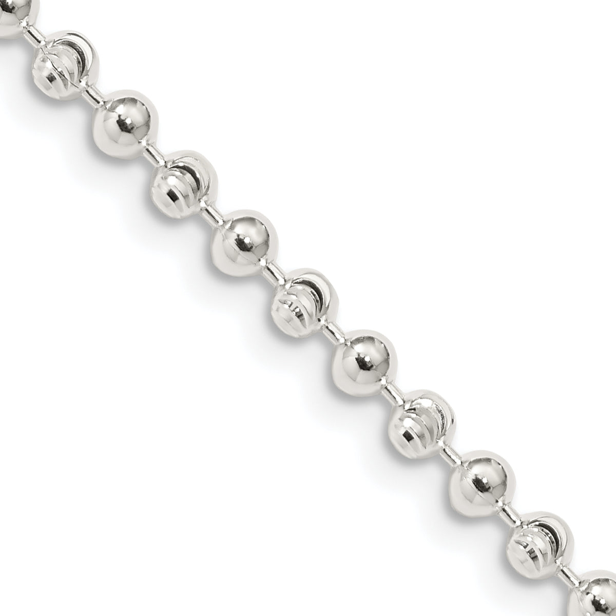 Sterling Silver 3mm Fancy Beaded Chain