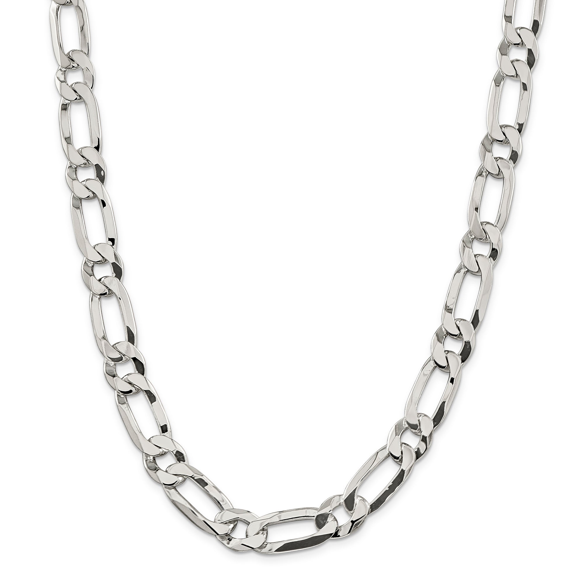 Sterling Silver 12.25mm Elongated 1+1 Open Link Chain