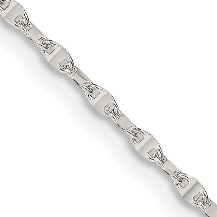 Sterling Silver 1.75mm Fancy Wave Flat Link Chain