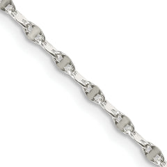 Sterling Silver 2.25mm Fancy Wave Flat Link Chain