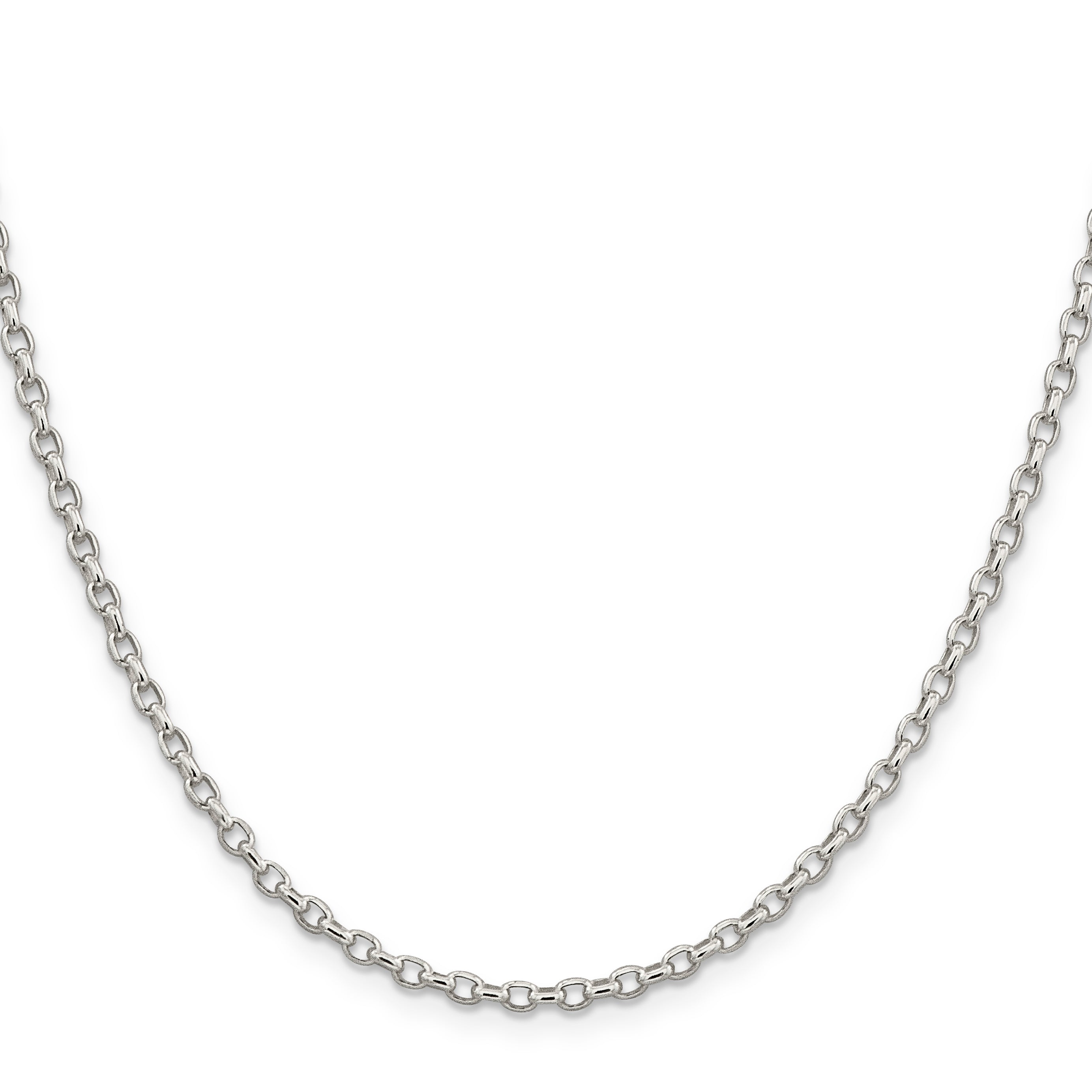 Sterling Silver 2.75mm Oval Fancy Rolo Chain