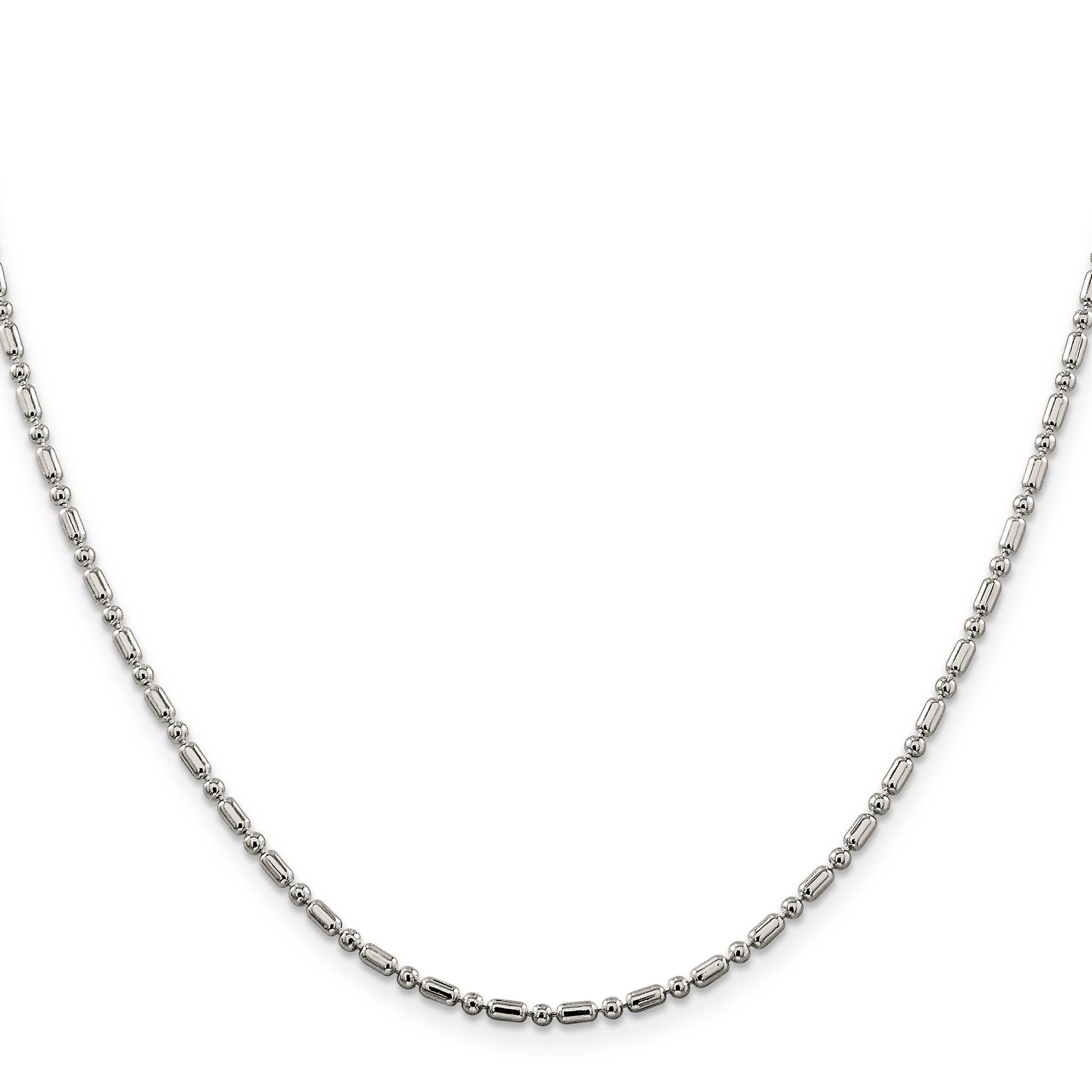 Sterling Silver 2mm Fancy Beaded Chain