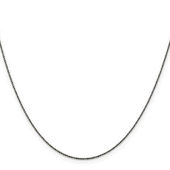 Sterling Silver Ruthenium-plated .75mm Twisted Tight Wheat Chain