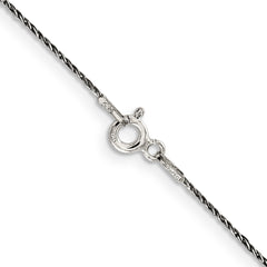 Sterling Silver Ruthenium-plated .75mm Twisted Tight Wheat Chain