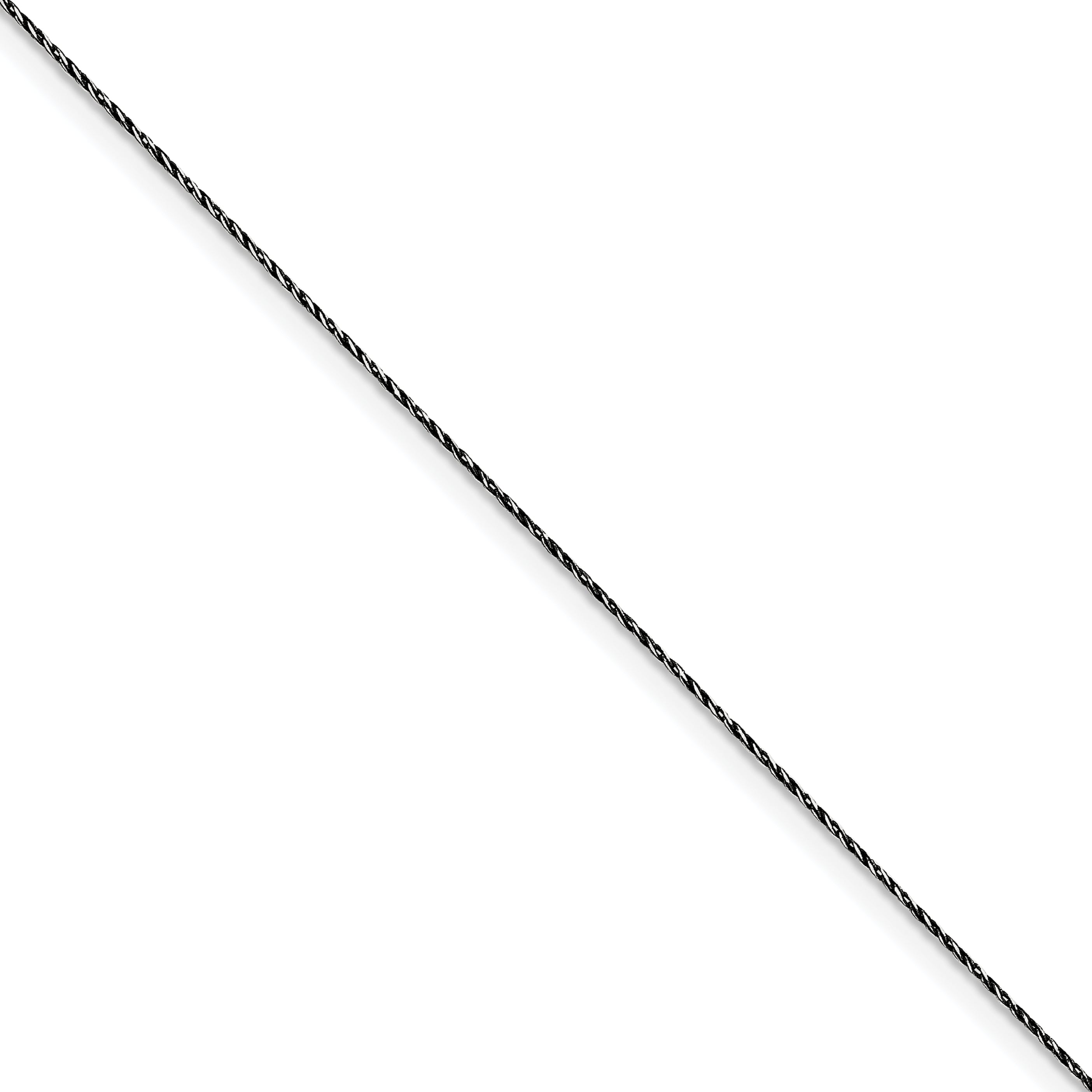 Sterling Silver Ruthenium-plated .75mm Twisted Tight Wheat Chain