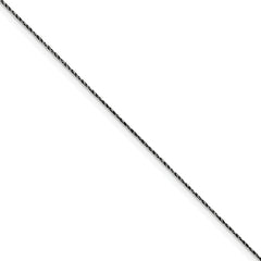 Sterling Silver Ruthenium-plated .75mm Twisted Tight Wheat Chain