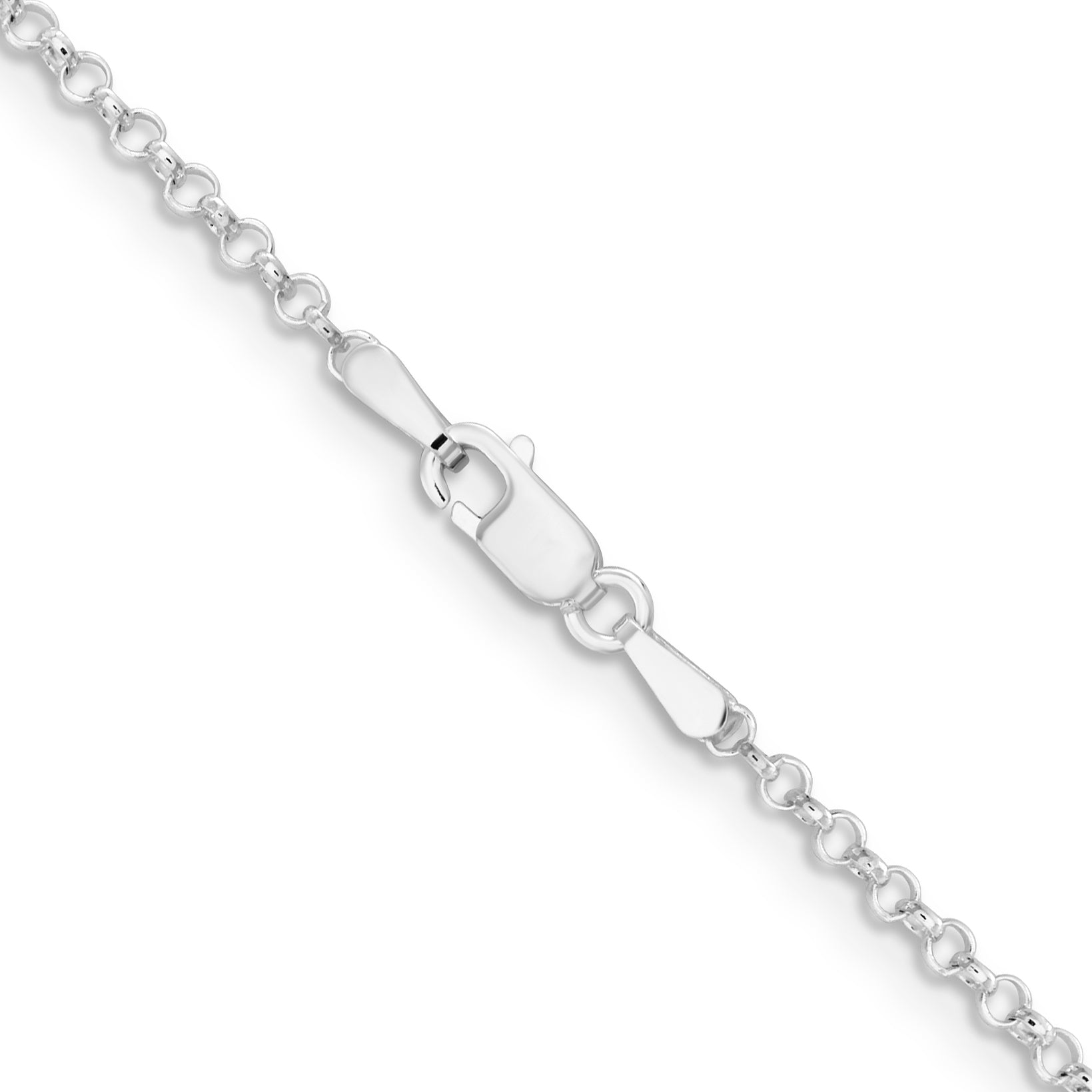 Sterling Silver Rhodium-plated 2mm Rolo Chain