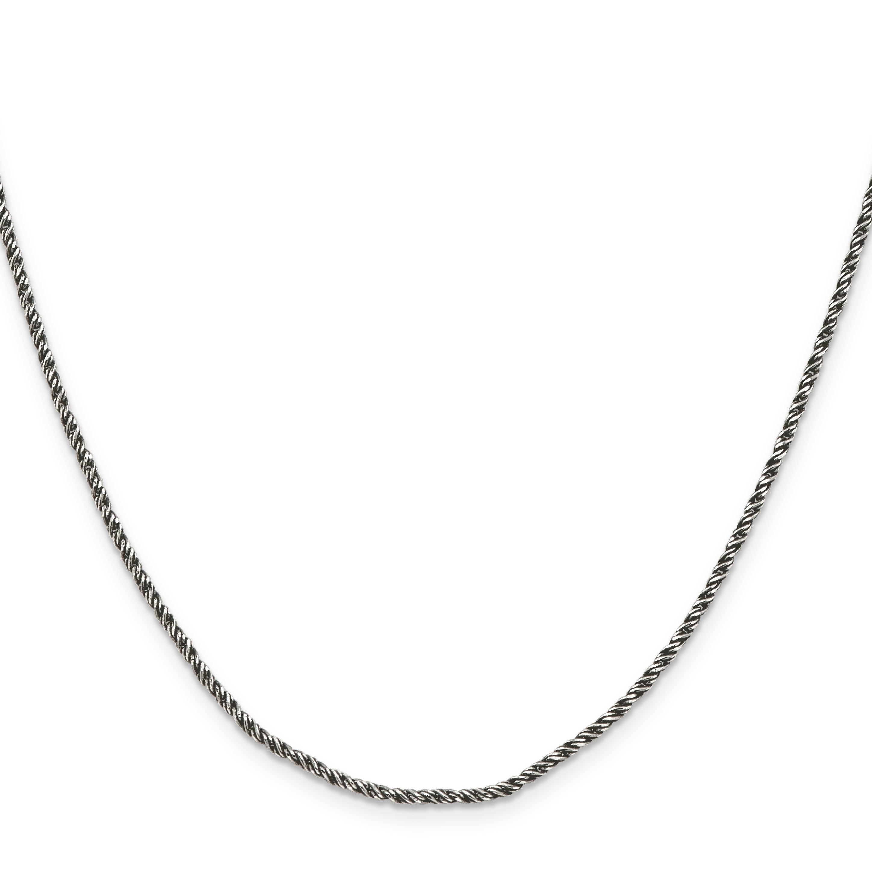 Sterling Silver Ruthenium-plated 1.7mm Twisted Tight Wheat Chain