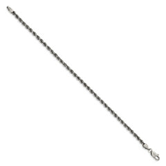 Sterling Silver Ruthenium-plated 3mm Rope Chain